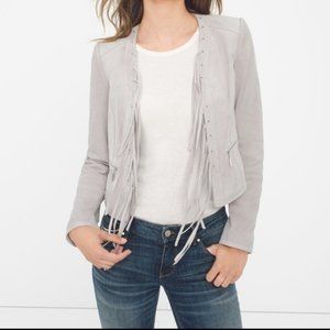 white suede fringe jacket